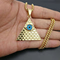 Mystic Pyramid Eye of Providence Necklace Ancient Egyptian Jewelry Amulet