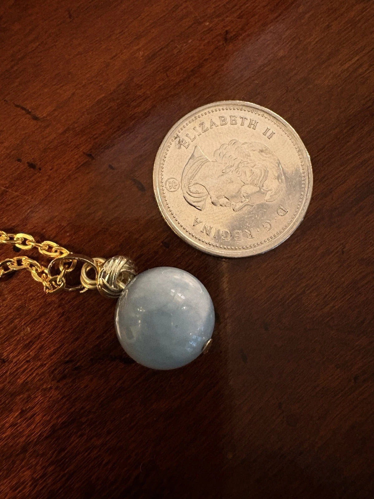 Genuine Aquamarine Gold Necklace. Blue gemstone pendant. Handmade jewelry.