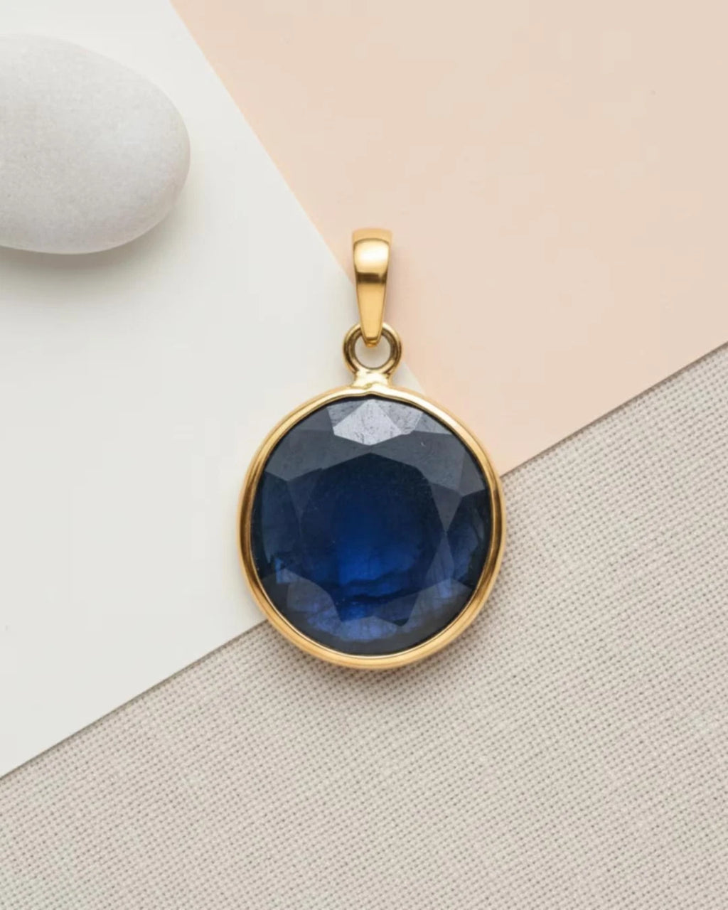 Natural Blue Sapphire Pendant 10K 14K Solid Gold September Birthstone Gift